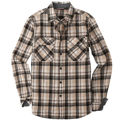 Men's Plaid Flannel Grinding Warm Shirt – European & American Casual Style | flr