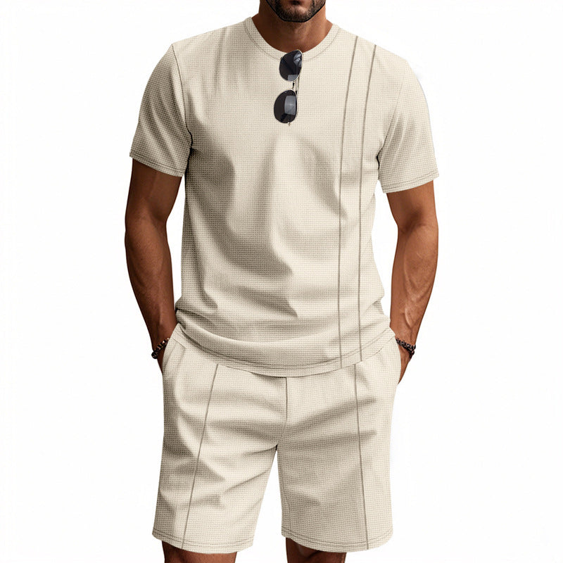 Herren-Lounge-Set mit Waffelstruktur – 2025 Frühling/Sommer, lässiges zweiteiliges Outfit | CY20 