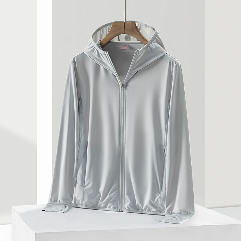 Sonnenschutzjacke aus Eisseide mit LSF 50+ | Schnelltrocknende, leichte, kühlende Windjacke mit Kapuze | L-911 