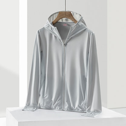 Sonnenschutzjacke aus Eisseide mit LSF 50+ | Schnelltrocknende, leichte, kühlende Windjacke mit Kapuze | L-911 