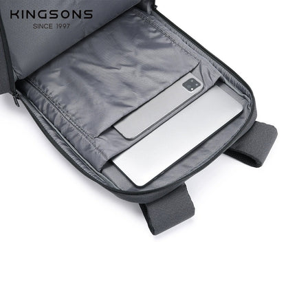 Kingsons Leichter Laptop-Rucksack 15,6 Zoll, schmal, wasserdicht, Business- und Studententasche | 24021 