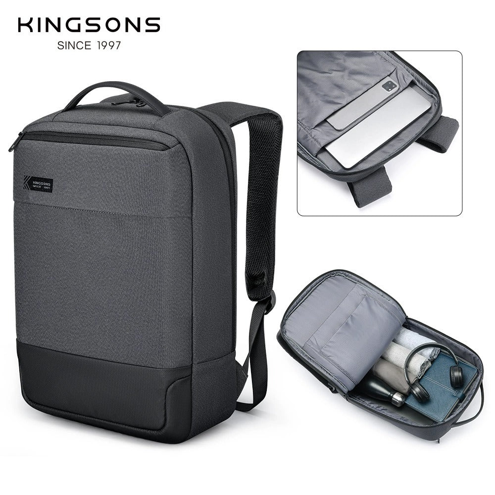 Kingsons Leichter Laptop-Rucksack 15,6 Zoll, schmal, wasserdicht, Business- und Studententasche | 24021 