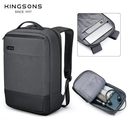 Kingsons Leichter Laptop-Rucksack 15,6 Zoll, schmal, wasserdicht, Business- und Studententasche | 24021 