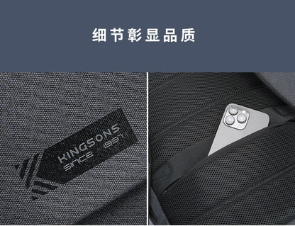 Kingsons Leichter Laptop-Rucksack 15,6 Zoll, schmal, wasserdicht, Business- und Studententasche | 24021 