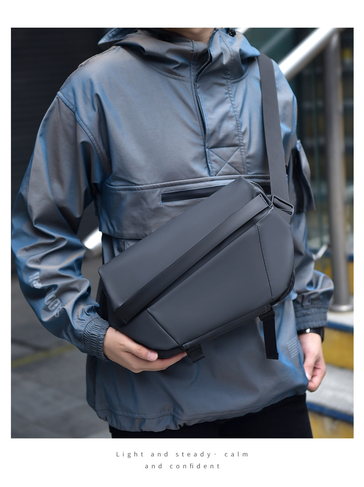 OMASKA Herren Brusttasche – Erweiterbare 6L Crossbody Sling | 5166 