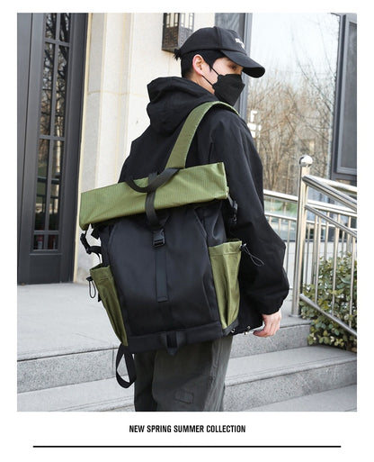Rolltop-Rucksack für Herren – 20–35L erweiterbar, Laptop- &amp; Reisetasche | K001 