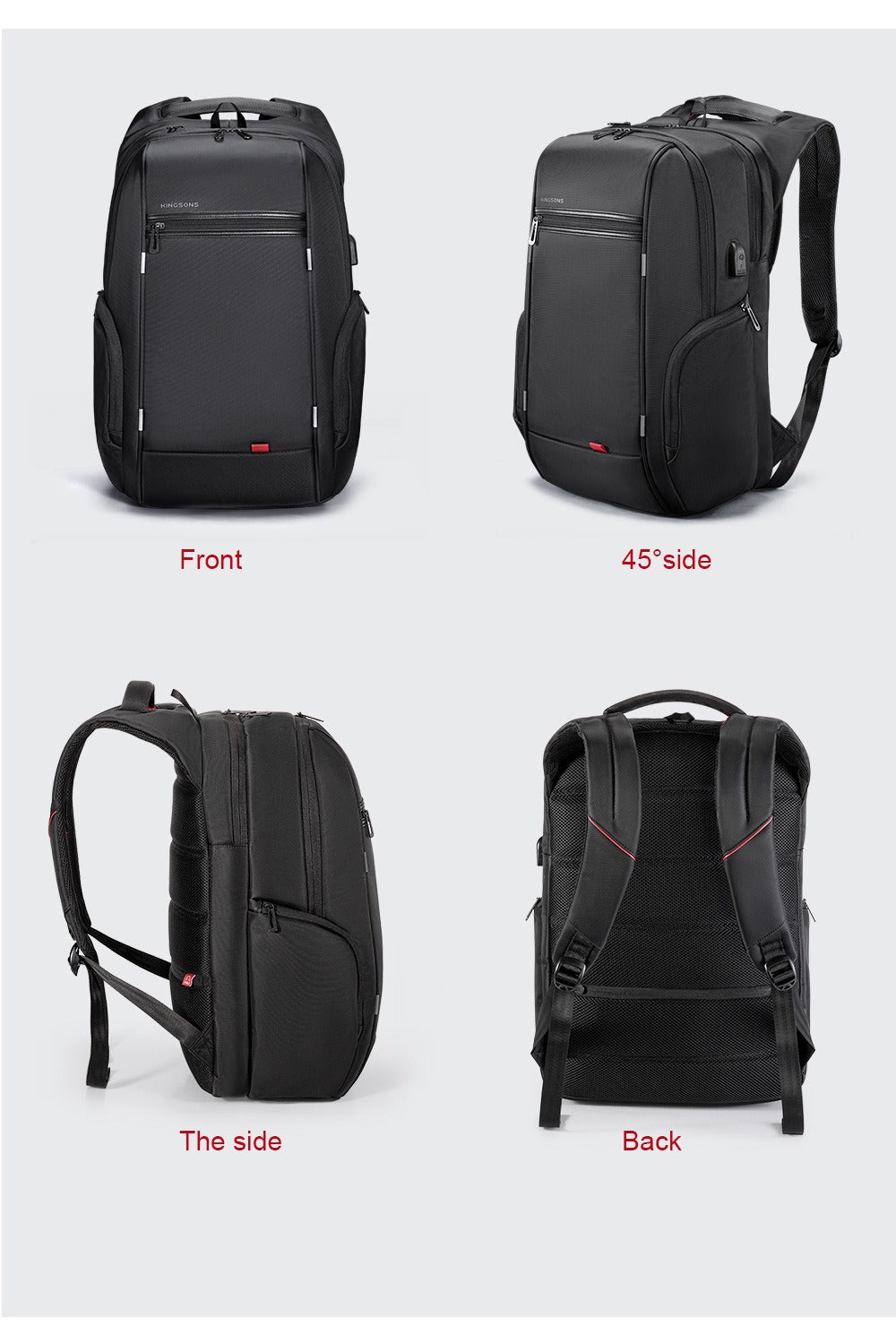 Kingsons Reise-Laptop-Rucksack – USB-Ladefunktion, Diebstahlschutz, Wasserdicht | 3140 