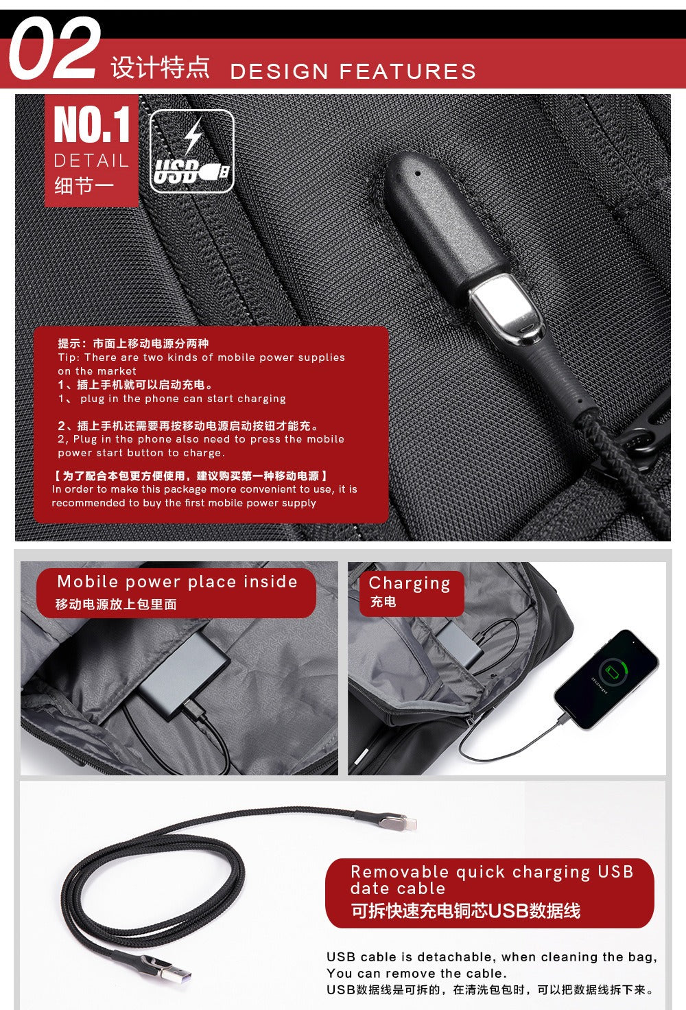 Kingsons Reise-Laptop-Rucksack – USB-Ladefunktion, Diebstahlschutz, Wasserdicht | 3140 