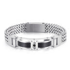 Herren Luxusarmband Diamantakzente, Edelstahlarmband | KB116148-KHY 