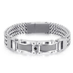 Herren Luxusarmband Diamantakzente, Edelstahlarmband | KB116148-KHY 