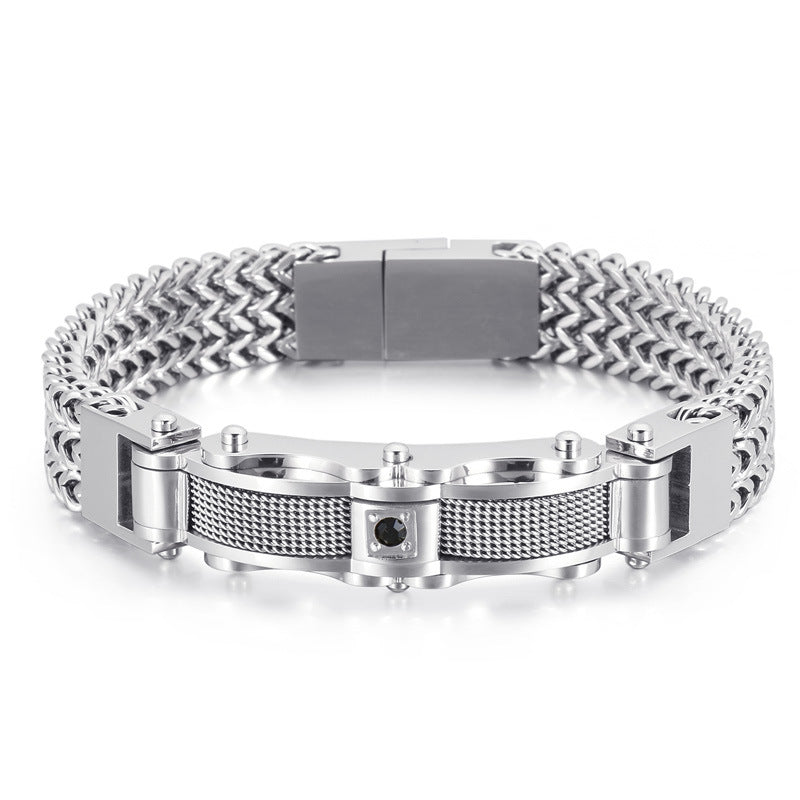 Herren Luxusarmband Diamantakzente, Edelstahlarmband | KB116148-KHY 