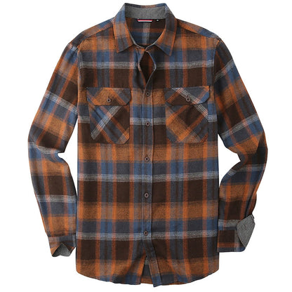 Men's Plaid Flannel Grinding Warm Shirt – European & American Casual Style | flr