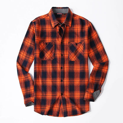 Men's Plaid Flannel Grinding Warm Shirt – European & American Casual Style | flr