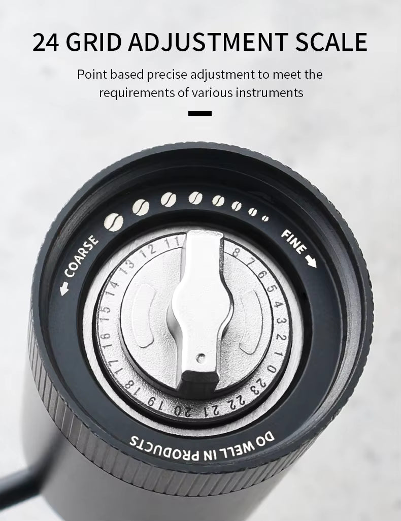 Premium-Kaffeemühle – 15 g tragbares Handkurbel-Kaffeemühlen-Geschenkset | 15G-NB2024 