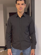 Herren Elastizität Formelles Hemd Langarm Hochzeit Slim Fit Bügelfreie Hemden Top | W7 