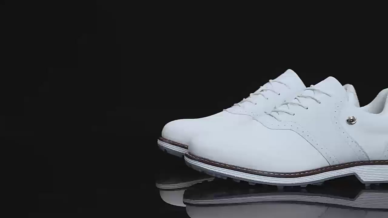 Thestron K05 Men's Brogue Style Golf Shoes | Water-Resistant Leather Spikeless Shoes | Business Casual Golf & Leisure Footwear | K05