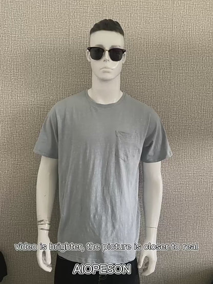 Men's Basic Chest Pocket Round Neck Short Sleeves T-Shirt | F039