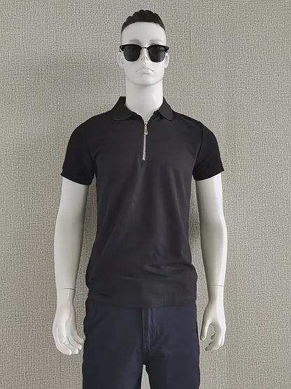 Men's Fashion Casual Plain Color Short Sleeve High Quality Slim Polo T Shirt | PL05