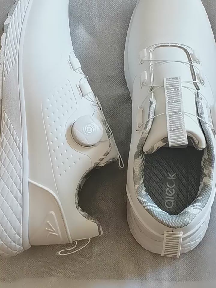 Unisex Golf Shoes with Rotating Buckle Closure Waterproof Spike less Golf Sneakers Casual Athletic Shoes X19