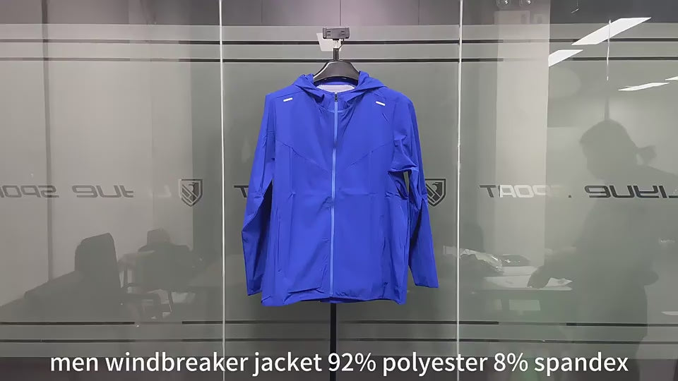 Herren Premium Qualität Reflektierende Streifen Sport Lauf Kapuzenoberteil Wasserdichte Outdoor Windrunner Gym Workout Jacken 