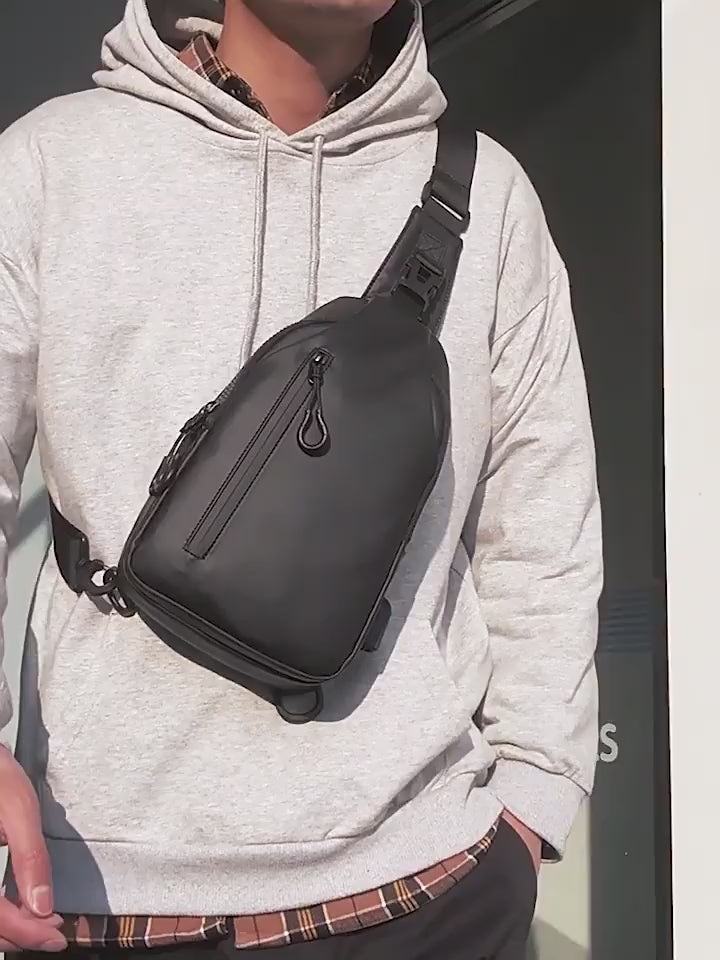 OMASKA Herren Crossbody Sling – Leichte Oxford Brusttasche | 0126 