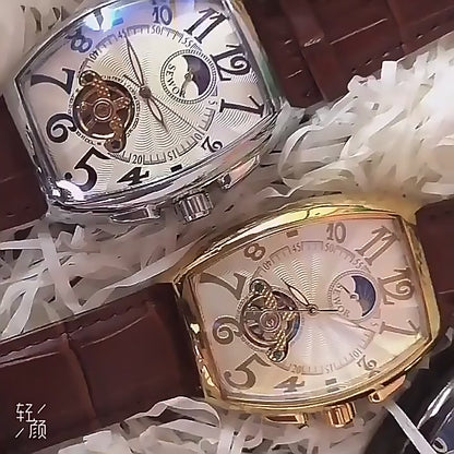 Orologi da polso da uomo alla moda, orologi meccanici automatici con tourbillon e fasi lunari | m186 