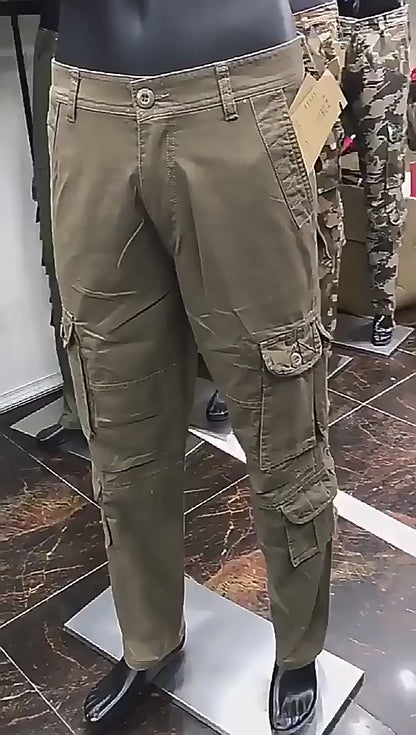 Pantaloni cargo da uomo, pantaloni militari, pantaloni lunghi casual multitasche | 012jb 