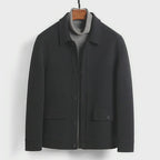 100% Wool Double-Faced Short Coat | Men’s Premium Tailored Overcoat | Warm Business Casual Outerwear | 86703