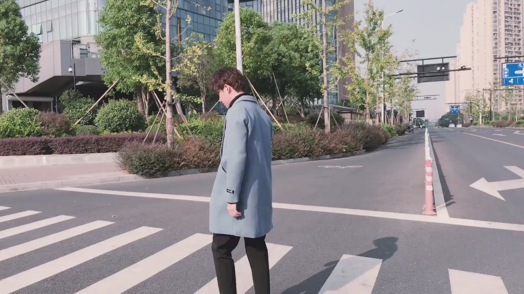 Herrenmode Trenchcoats Lässige, solide Jacke Windbreaker Warmer Wintermantel | 1211MF3 