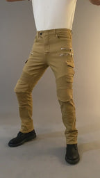 MOTOJSMT Motorcycle Riding Jeans | Casual Cargo Pants with Protective Armor | Zipper Pocket Racing Trousers for Summer | MOTOJSMT