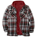 Herren-Flanelljacke mit Kapuze und Karomuster, leichte Thermo-Hemdjacke mit Reißverschluss für Herbst und Winter – gemütliche und weiche Oberbekleidung | SY0004 