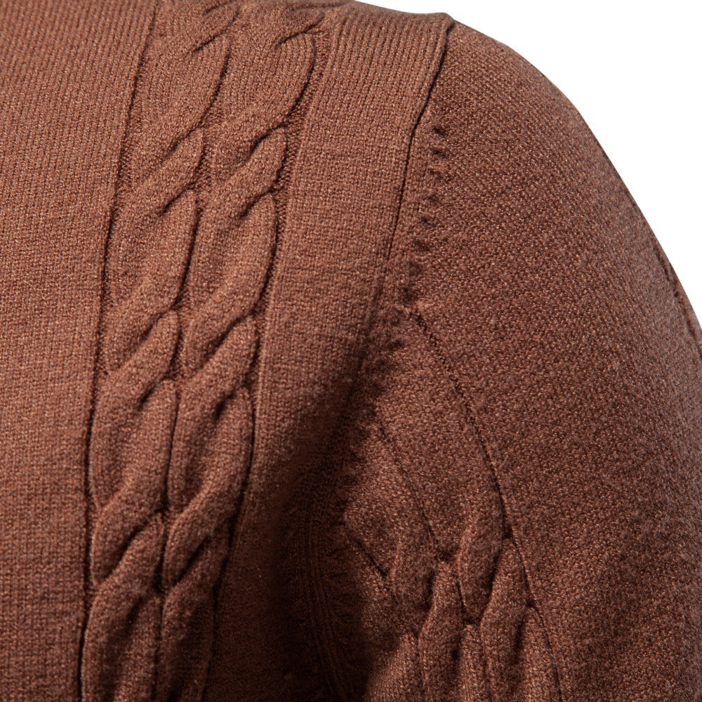 Men's Cable Knit Turtleneck Sweater 2026 Winter Slim Fit Pullover | Warm Viscose Blend Knitwear