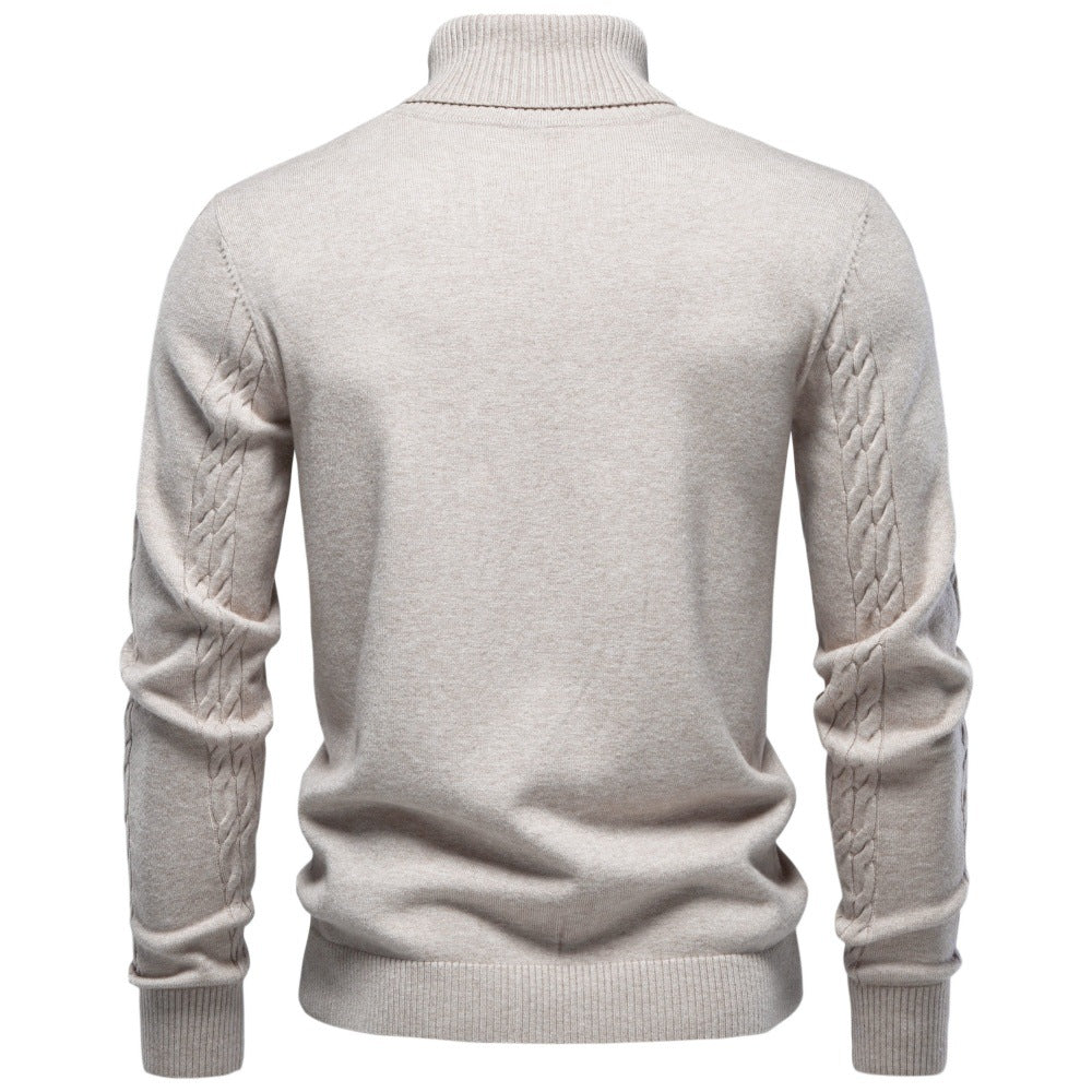 Men's Cable Knit Turtleneck Sweater 2026 Winter Slim Fit Pullover | Warm Viscose Blend Knitwear