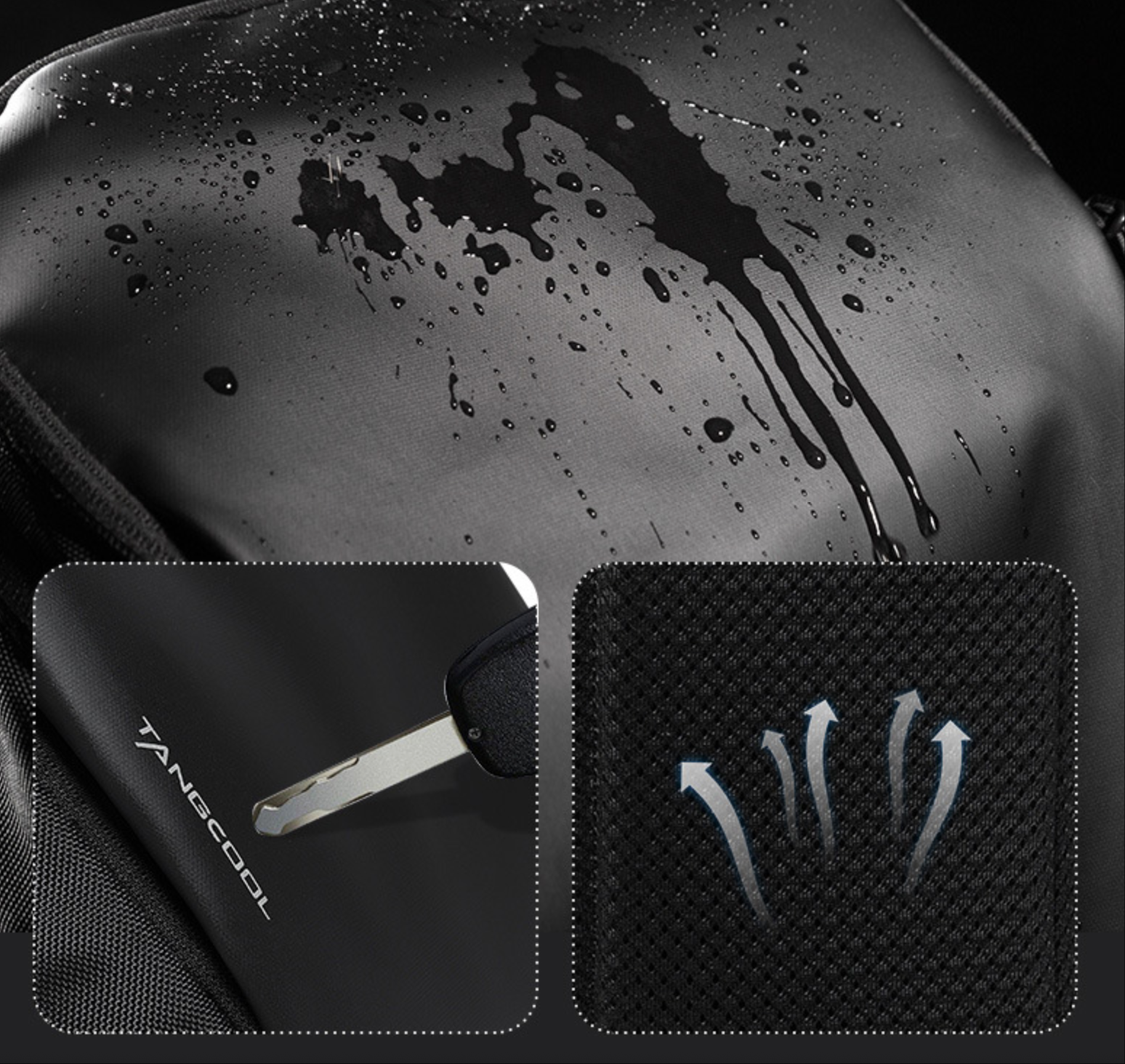 Tangcool Herren Wasserdichter Laptop-Rucksack 15,6/17" – Oxford Reise- &amp; Businesstasche | TC-729 