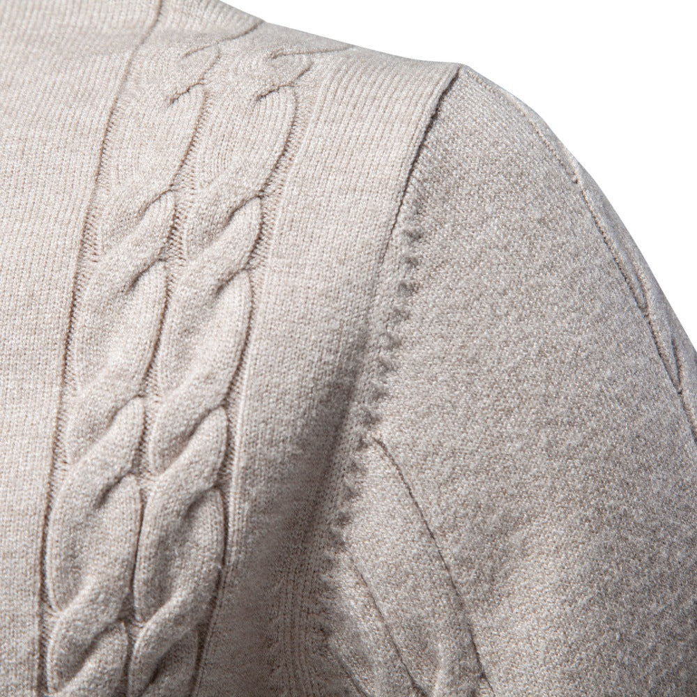 Men's Cable Knit Turtleneck Sweater 2026 Winter Slim Fit Pullover | Warm Viscose Blend Knitwear