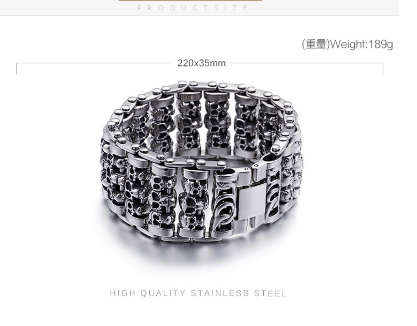 Herren Totenkopf Armband Titan Stahl Punk Geisterkopf Armband | KB76276-BD