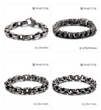 Herren Edelstahl Totenkopf Armband Punk Motorrad Geisterkopf Design Titan Stahl Armband | KB120968-BDJX 