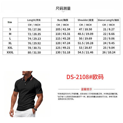 Schnelltrocknendes Golf-Poloshirt für Herren – Kurzarm-Sommer-Business-Casual-Oberteil | DS-2108