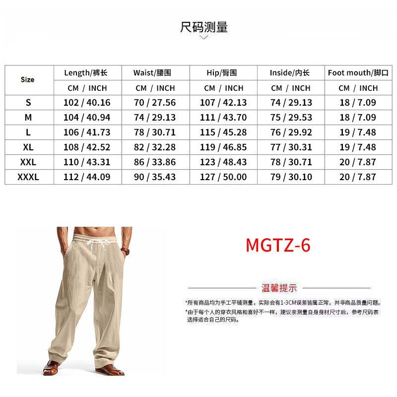 Herren Cargohose aus Leinen mit entspannter Passform | Atmungsaktive Sommerhose | MGTZ-6 