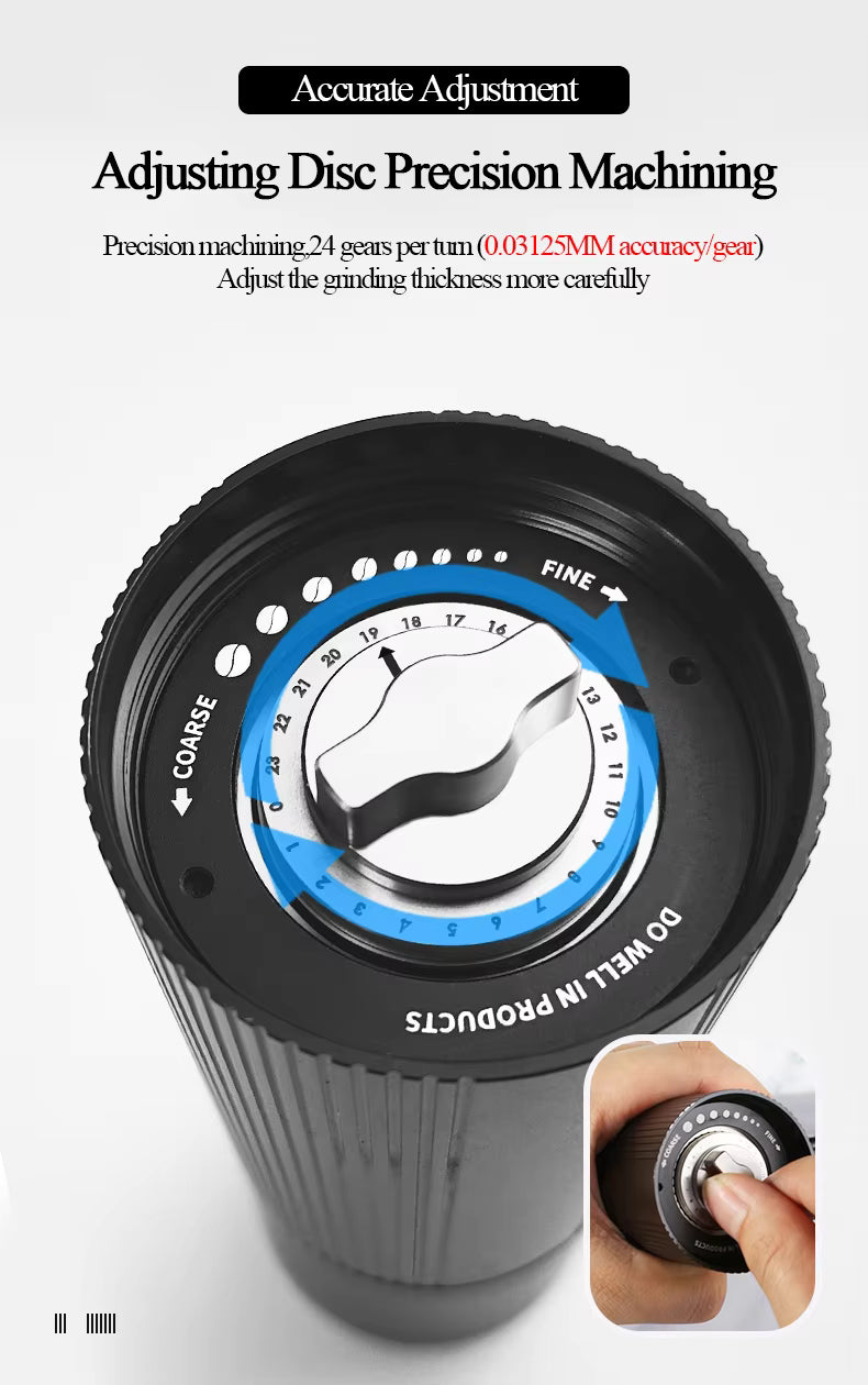 Hochwertige manuelle Kaffeemühle – Große 30-g-Kegelmühle, Präzisions-Handkurbel für Espresso und Pour Over UK | NS1 