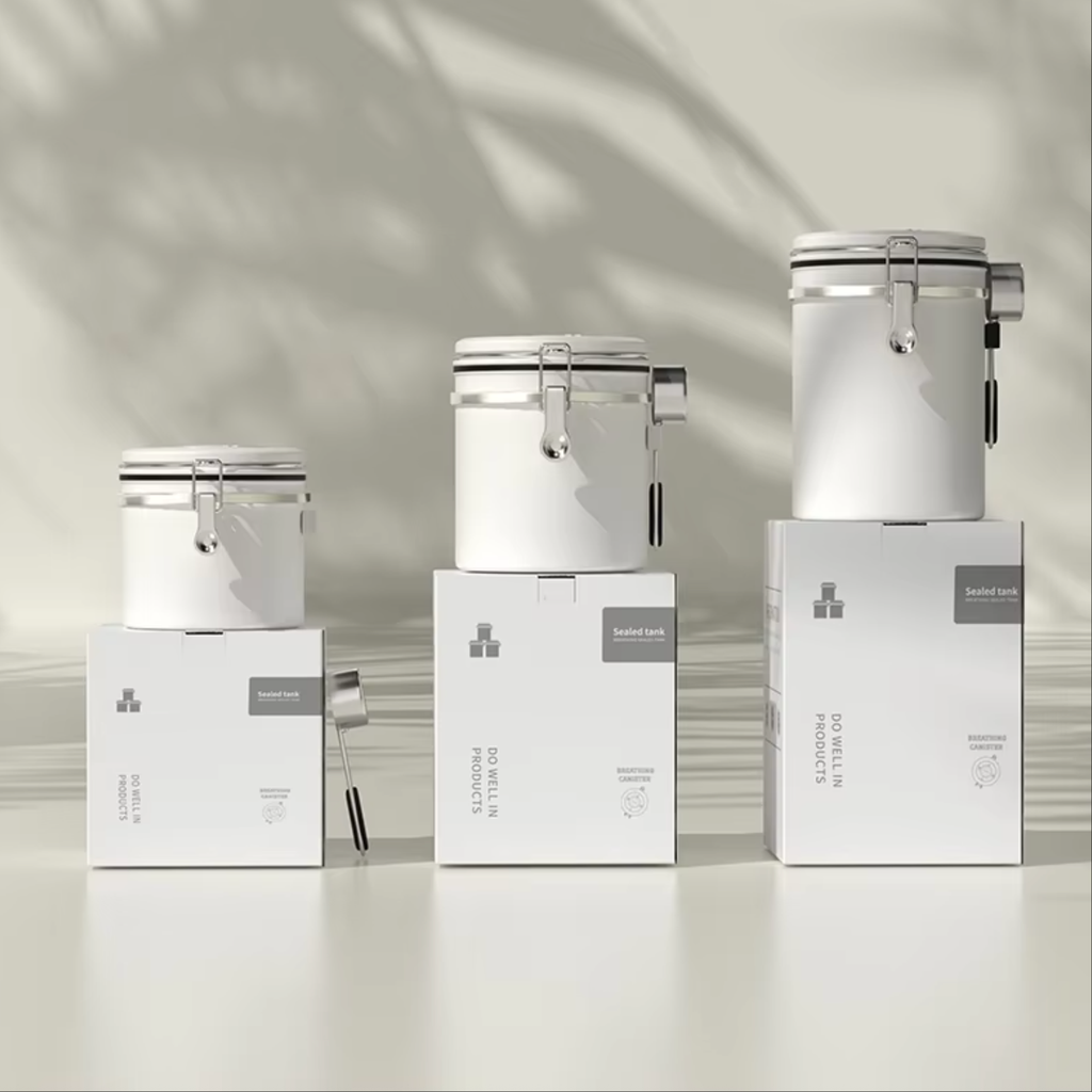 Kaffeedose aus Edelstahl – Luftdichte Aufbewahrung mit CO₂-Ventil und Datumsanzeige (1,5 l / 1,8 l) | NB-MFG 