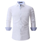 Herren Langarmhemden aus Bambusfaser – Einfarbiges, atmungsaktives &amp; bügelfreies Freizeithemd | S01 