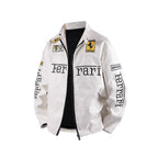 PU Leather Moto Jacket | F1 Racing Style Padded Biker Coat Waterproof Windproof Streetwear