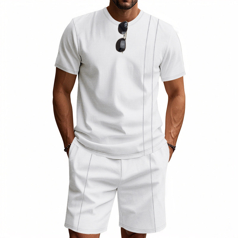 Herren-Lounge-Set mit Waffelstruktur – 2025 Frühling/Sommer, lässiges zweiteiliges Outfit | CY20 