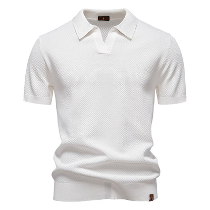 Herren-Poloshirt mit Ananas-Strickstruktur – 2025 Sommer-Kurzarmshirt mit entspannter Passform | PSD8025