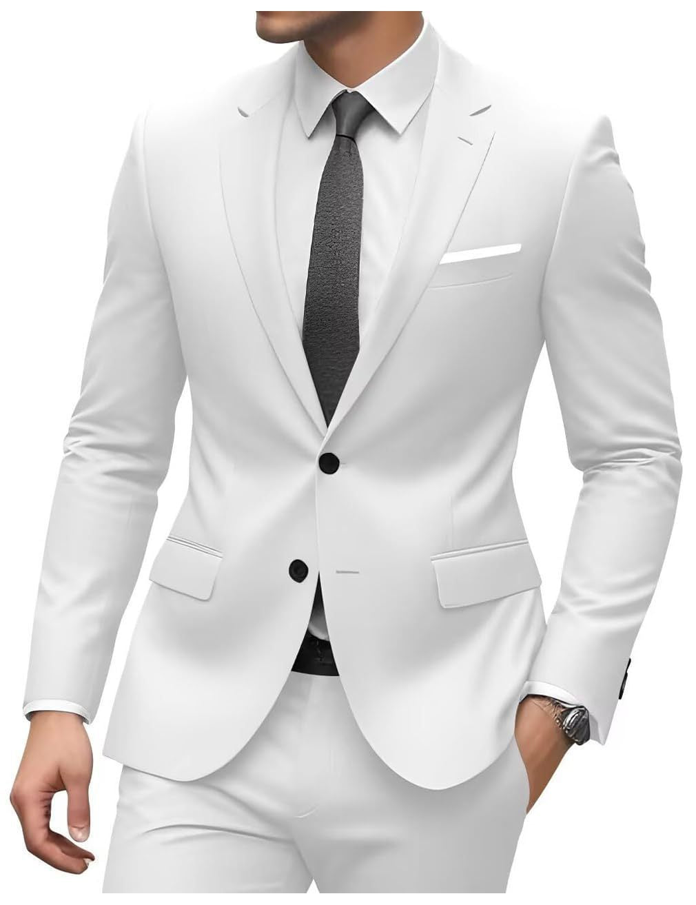 3-teiliger Herrenanzug mit Kragen für Hochzeitsfeiern und formelle Smokings, Jacke mit Hose, Weste, Anzug-Sets | 701 