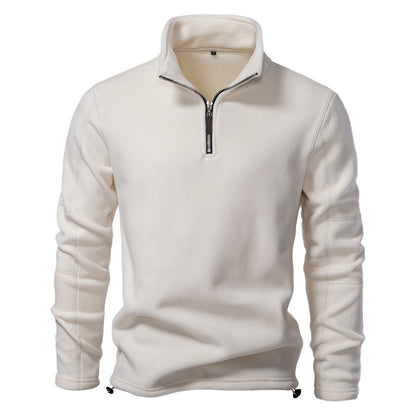 Herren Fleece Pullover Sweatshirts | Herbst-Winter 2025 Europa Mode | Half-Zip Stehkragen Tops | HD08 