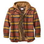 Herren-Flanelljacke mit Kapuze und Karomuster, leichte Thermo-Hemdjacke mit Reißverschluss für Herbst und Winter – gemütliche und weiche Oberbekleidung | SY0004 
