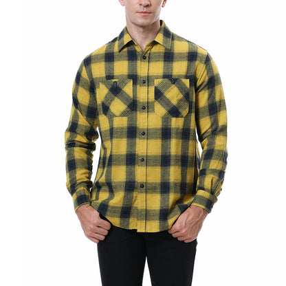 Men's Plaid Flannel Grinding Warm Shirt – European & American Casual Style | flr