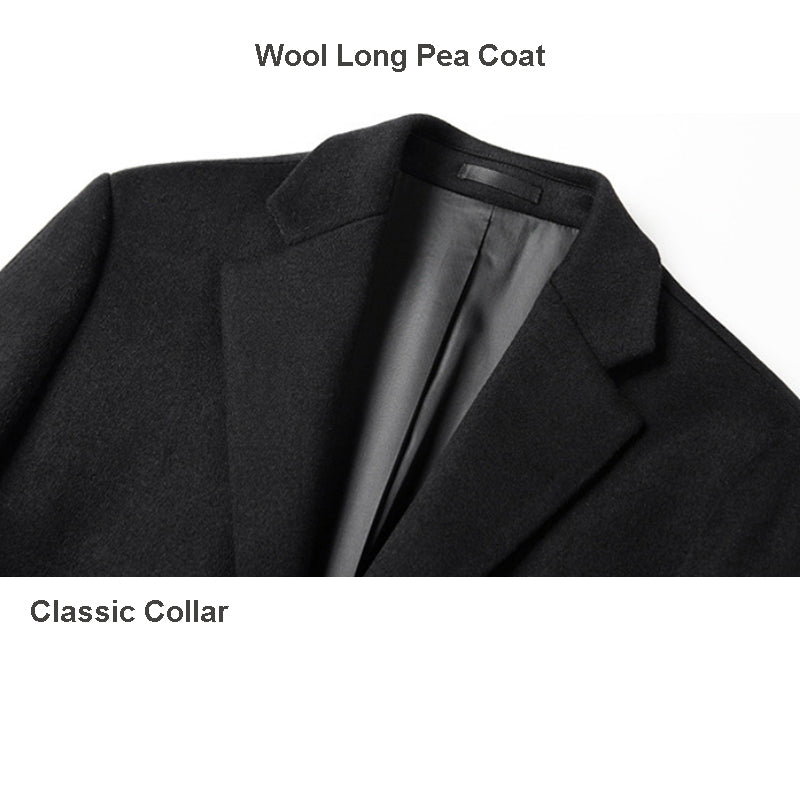 Manteau long en laine de qualité supérieure pour homme, coupe slim, trench-coat à pois | xz5903 